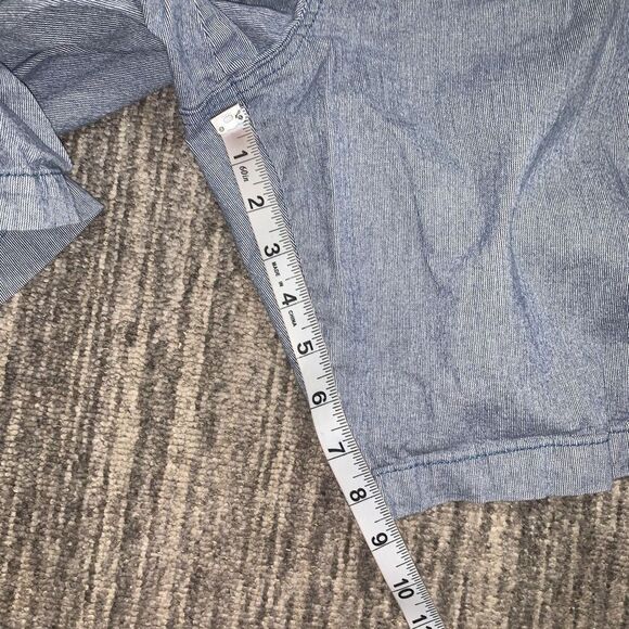 Foundry Mens Size 52 Flat Front Dress Shorts Blue White Stripe Pockets Stretch - Picture 6 of 7